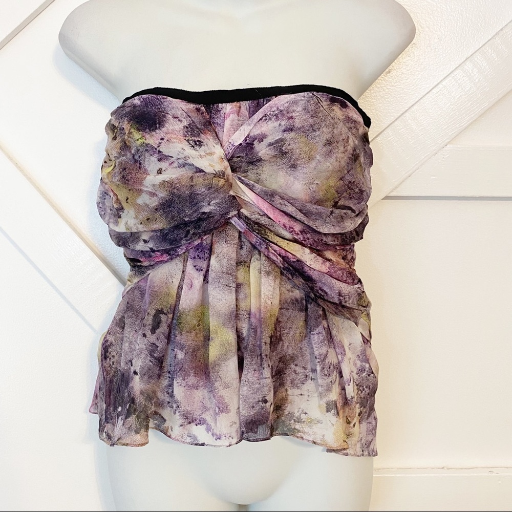 Elizabeth & James Silk Printed Tube Top Sz S